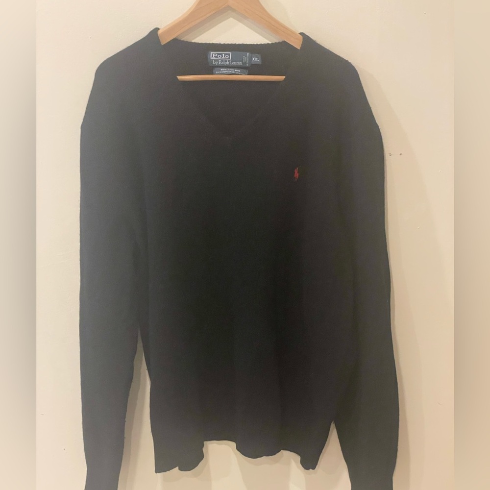 Men's Black V-Neck Sweater